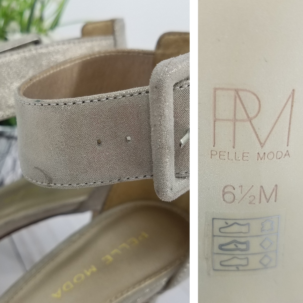 🔥SOLD🔥 Pelle Moda Kenley Shimmer Suede Ankle Strap Pump - Picture 8 of 8